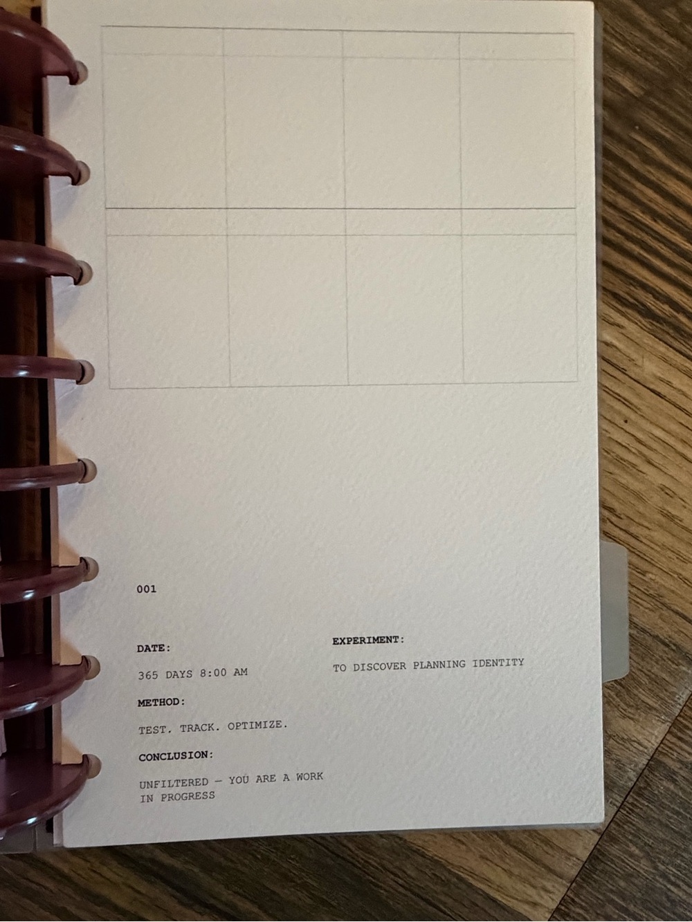 Cloth & Paper Disc Planner Project Habit Tracker Burgundy Minimalist - Picture 8 of 16